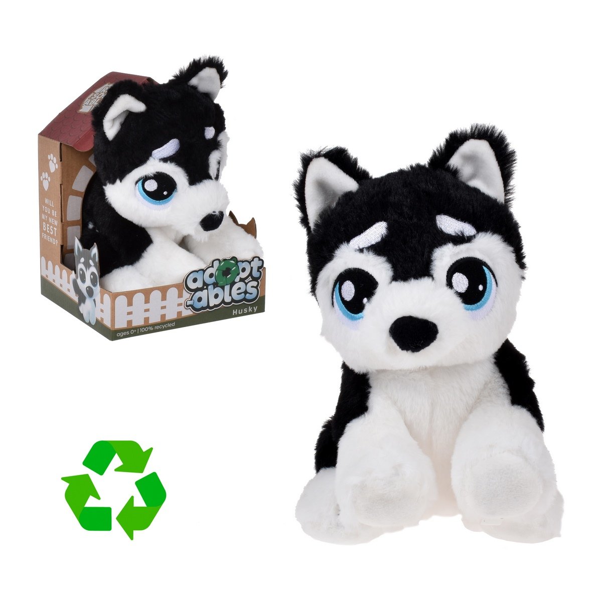 Perro Peluche Material Reciclado Resoftables - Husky